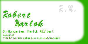 robert marlok business card